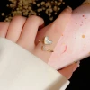 Sweet, cute, high-end, light luxury shell heart-shaped opening ring, a unique, fashionable and trendy, cold style jewelry for women details Picture